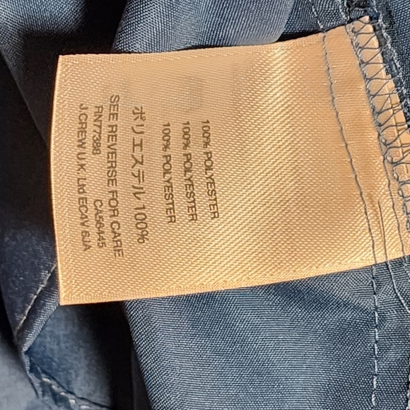 J. Crew Blue and White Flutter Sleeves Midi Length Polka Dot Dress Size S - Picture 8 of 10